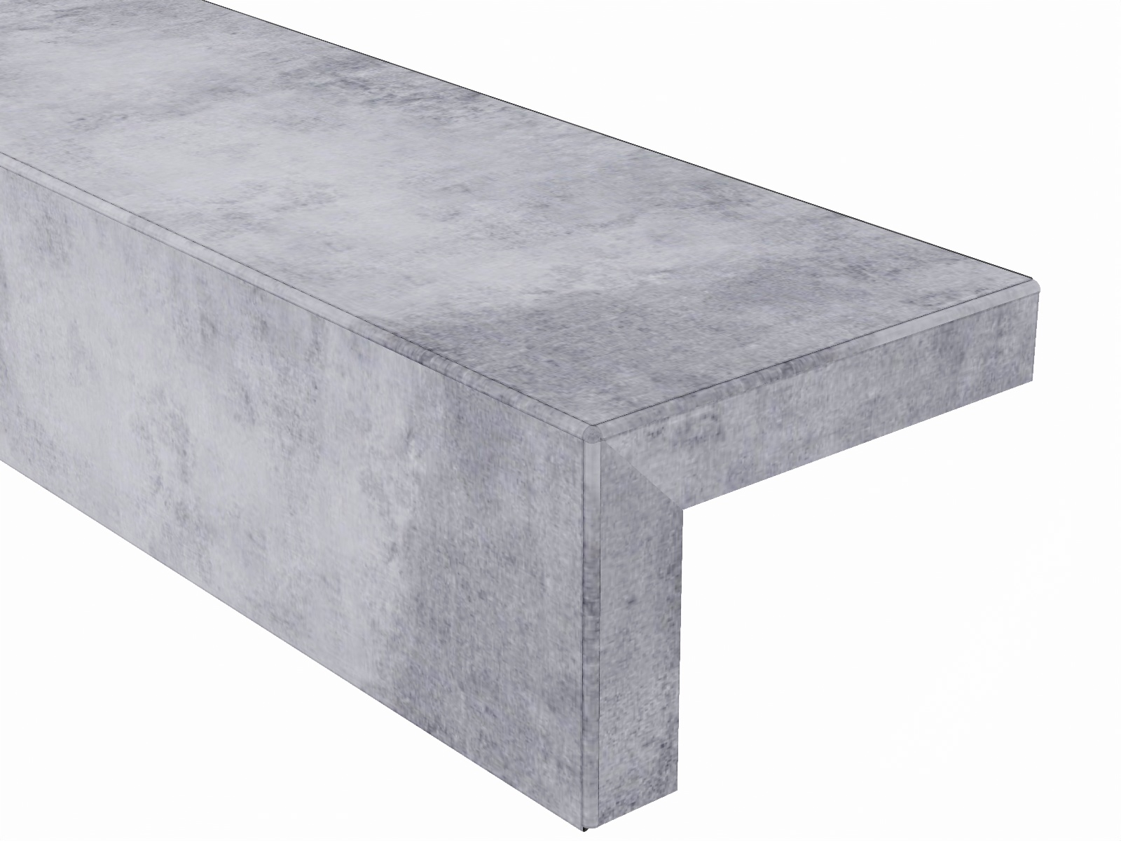 Ohnuty dilec BUKOMA Beton Kámen Šedý - predni a pravy